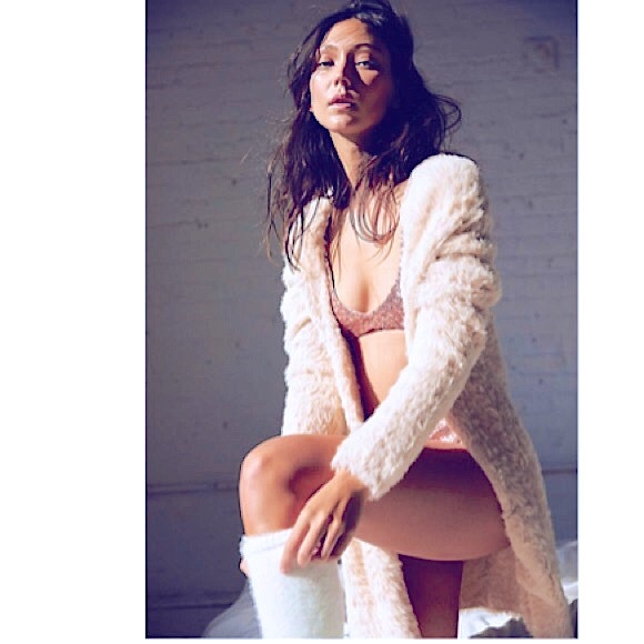 FREE PEOPLE Faux Fur Cardigan NWT Sz M Almond - Picture 5 of 7